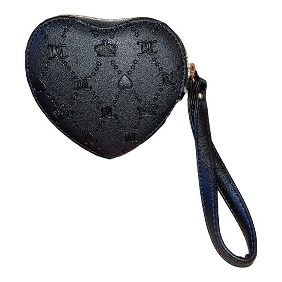 NWT Juicy Couture Glam Heart Zip Wristlet - Black - Picture 4 of 5